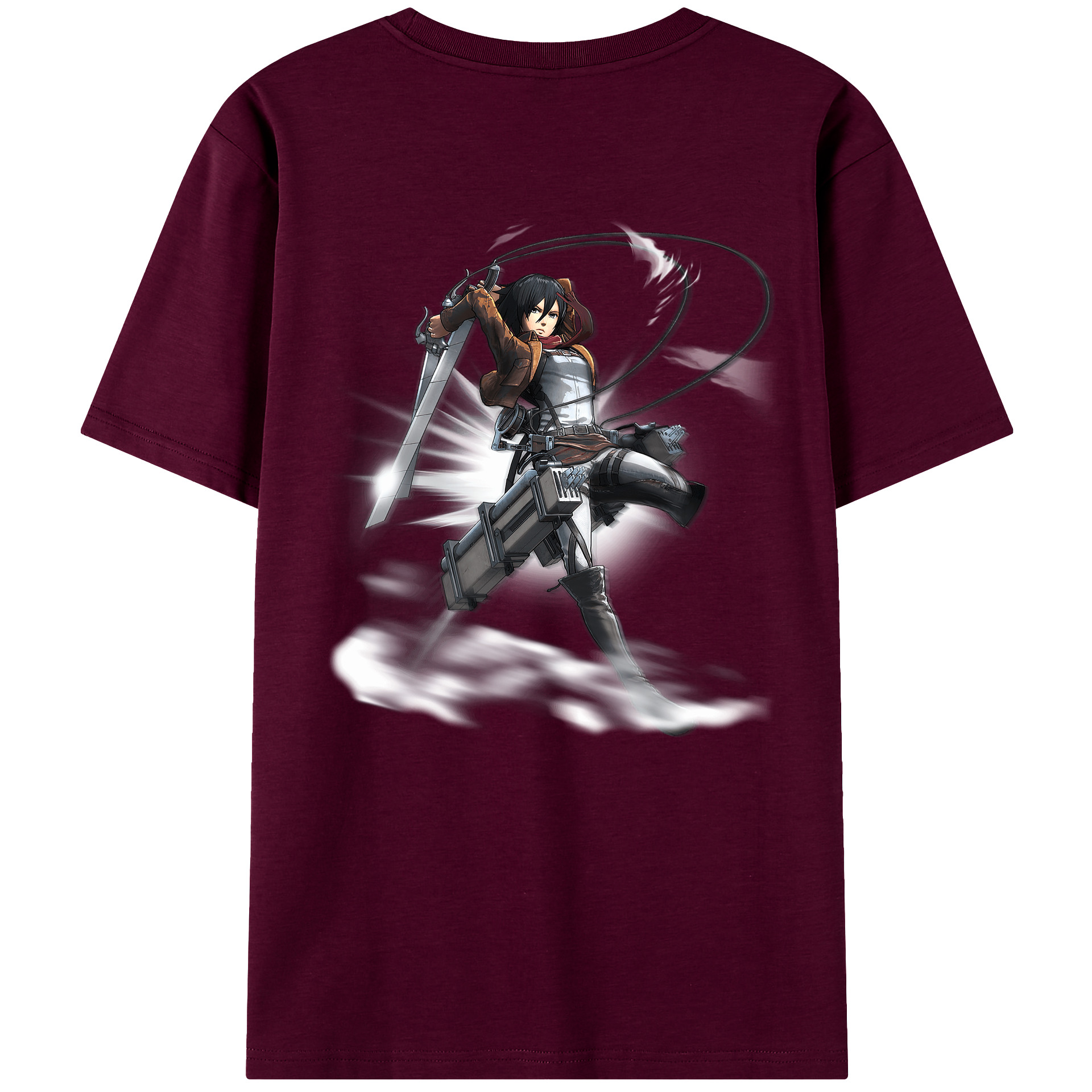 （画像用） 進撃の巨人 ミカサ·アッカーマン Attack on Titan Mikasa Ackerman レディース半袖Tシャツ(バックプリント)